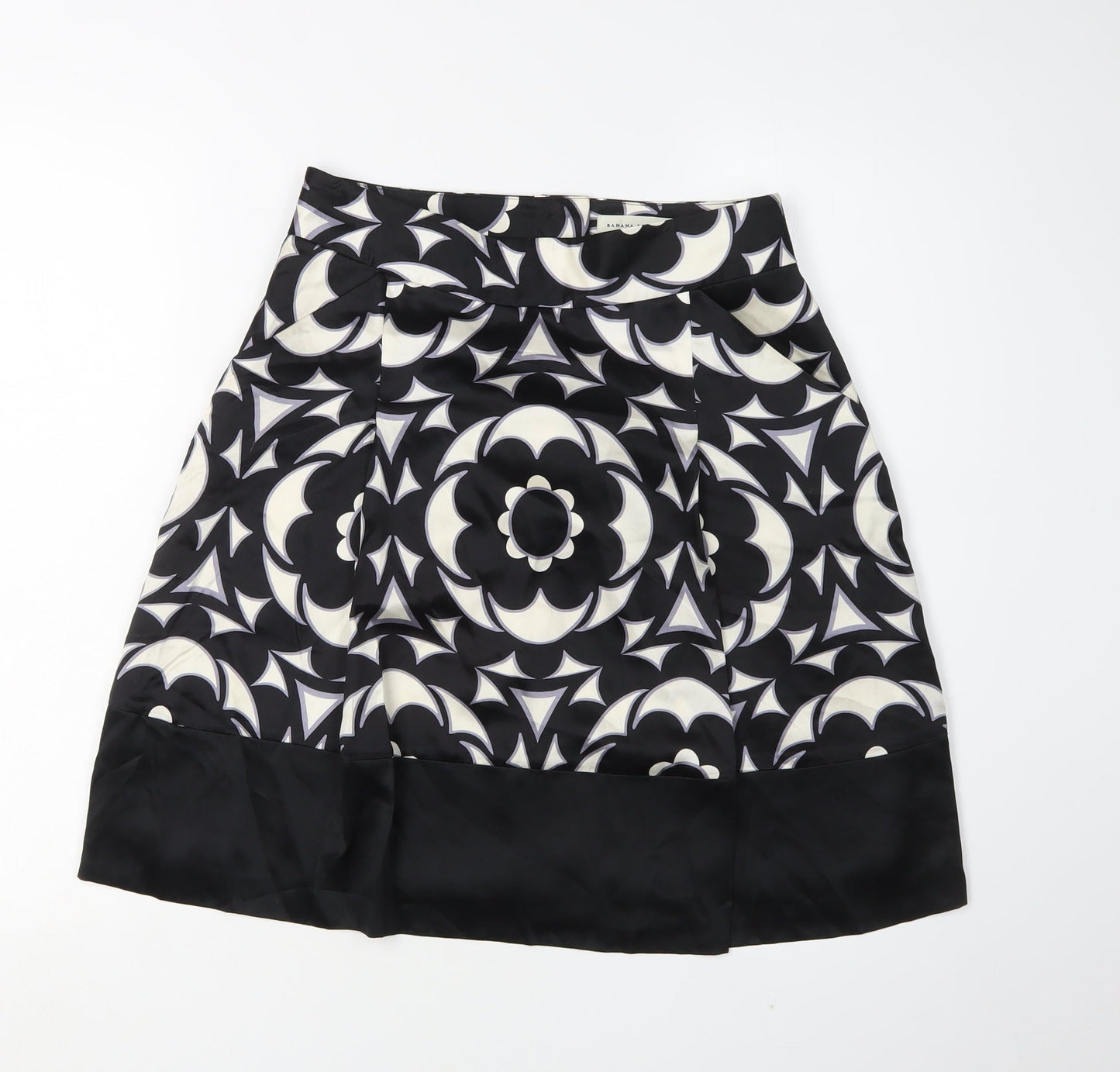 Banana Republic Women’s Black Geometric A-Line Skirt Size 4