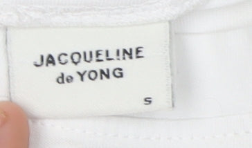 Womens UK Size S Jacqueline de Yong White Basic T-Shirt