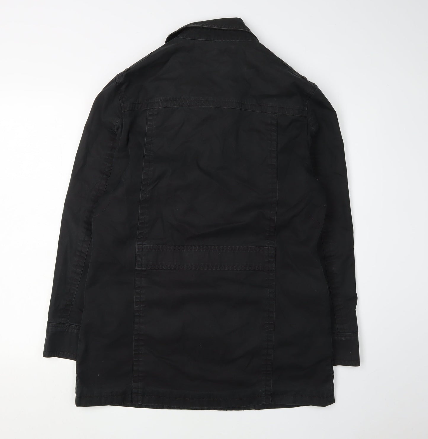 Mens UK Size S Jasper Conran Black Pea Coat