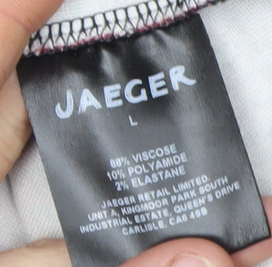 Jaeger Women's Black Geometric 3/4 Sleeve Blouse