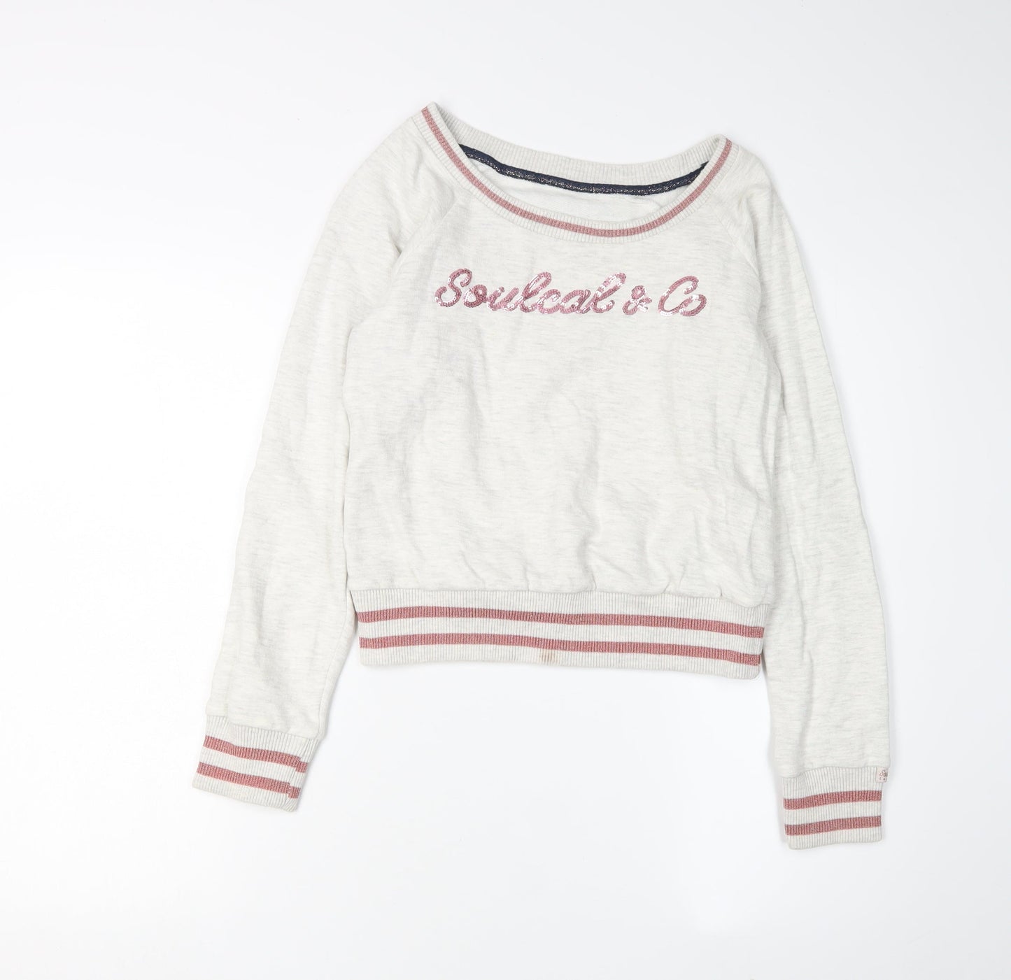 SoulCal & Co White Teens Sweatshirt, Pullover, Boat Neck