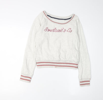 SoulCal & Co White Teens Sweatshirt, Pullover, Boat Neck