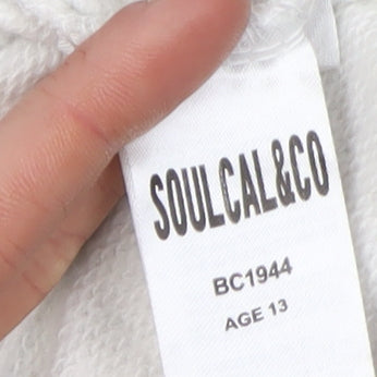 SoulCal & Co White Teens Sweatshirt, Pullover, Boat Neck
