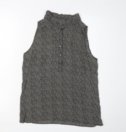 J. Crew Women's Black Silk Sleeveless Blouse, Size 8
