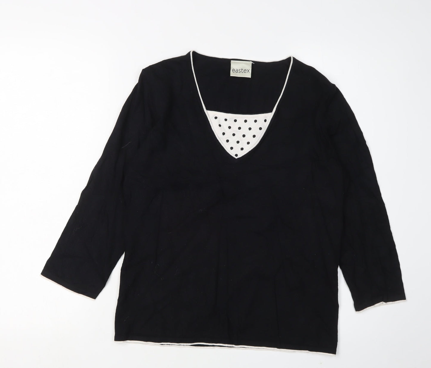 Eastex Women's Black V-Neck Jumper Size 10