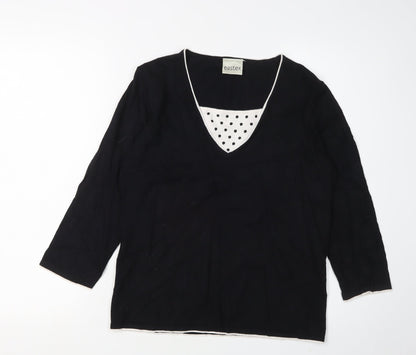 Eastex Women's Black V-Neck Jumper Size 10