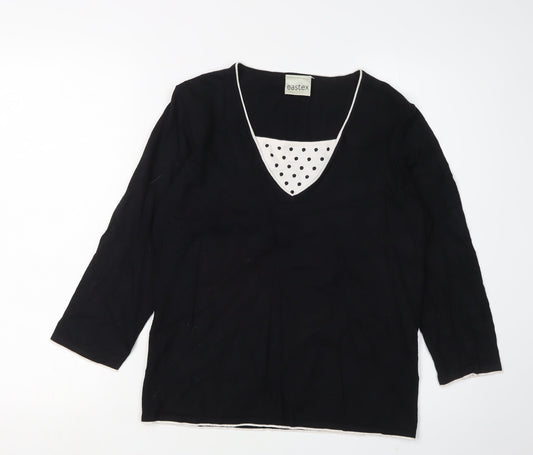 Eastex Women's Black V-Neck Jumper Size 10