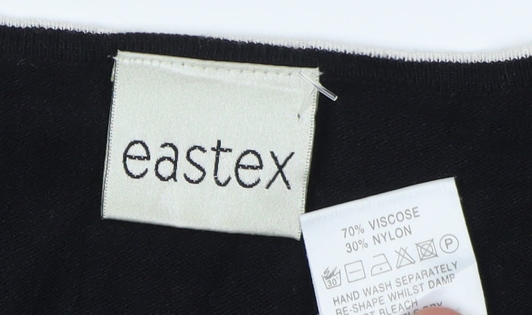 Eastex Women's Black V-Neck Jumper Size 10
