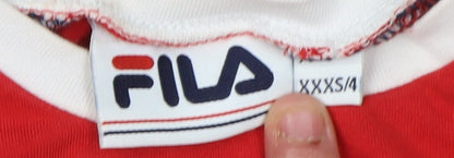 Fila Boys Red Graphic Print T-Shirt, Size 4 Years