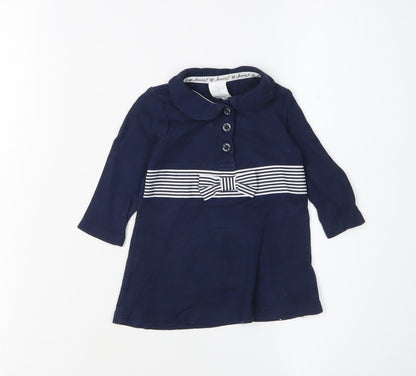 Jasper Conran Unisex Blue Shirt Dress 3-6M EUC NWT