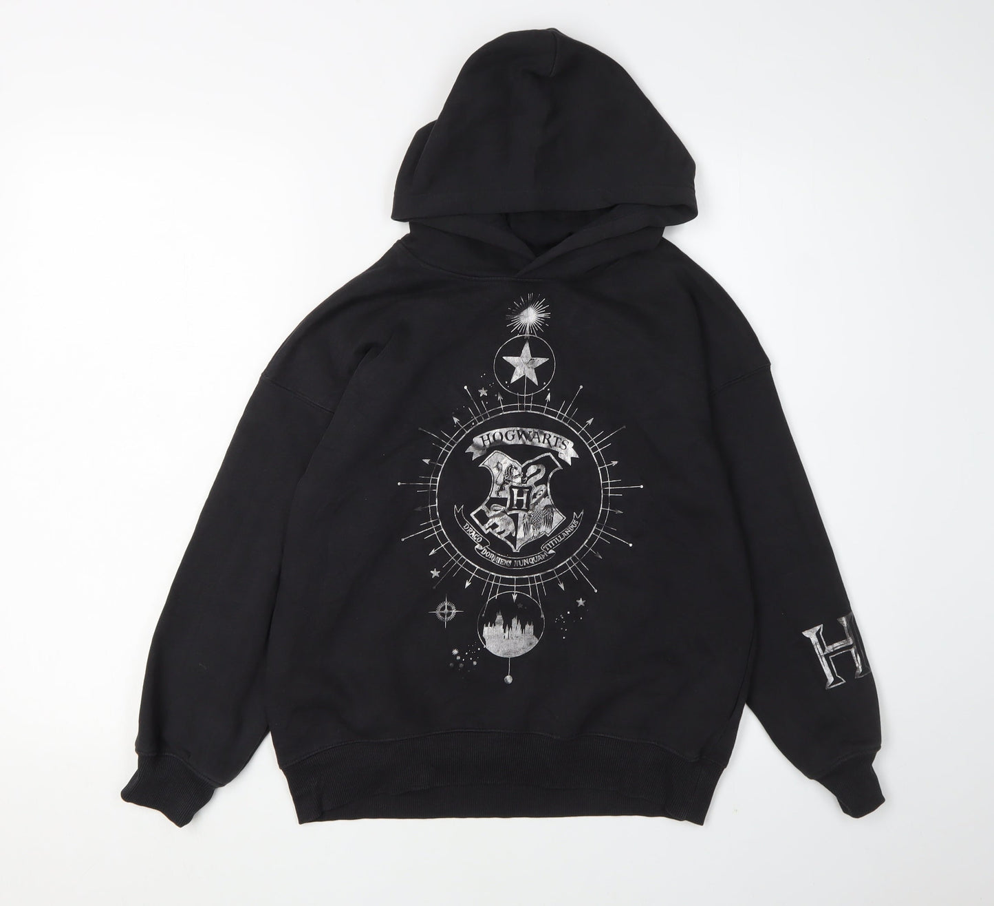 H&M Girls Black Harry Potter Hoodie Size 8-10 Pullover
