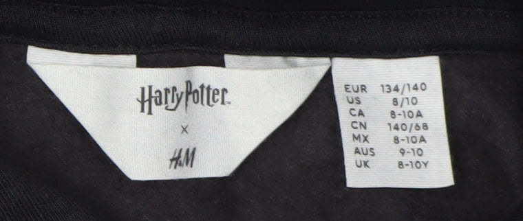H&M Girls Black Harry Potter Hoodie Size 8-10 Pullover