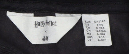 H&M Girls Black Harry Potter Hoodie Size 8-10 Pullover