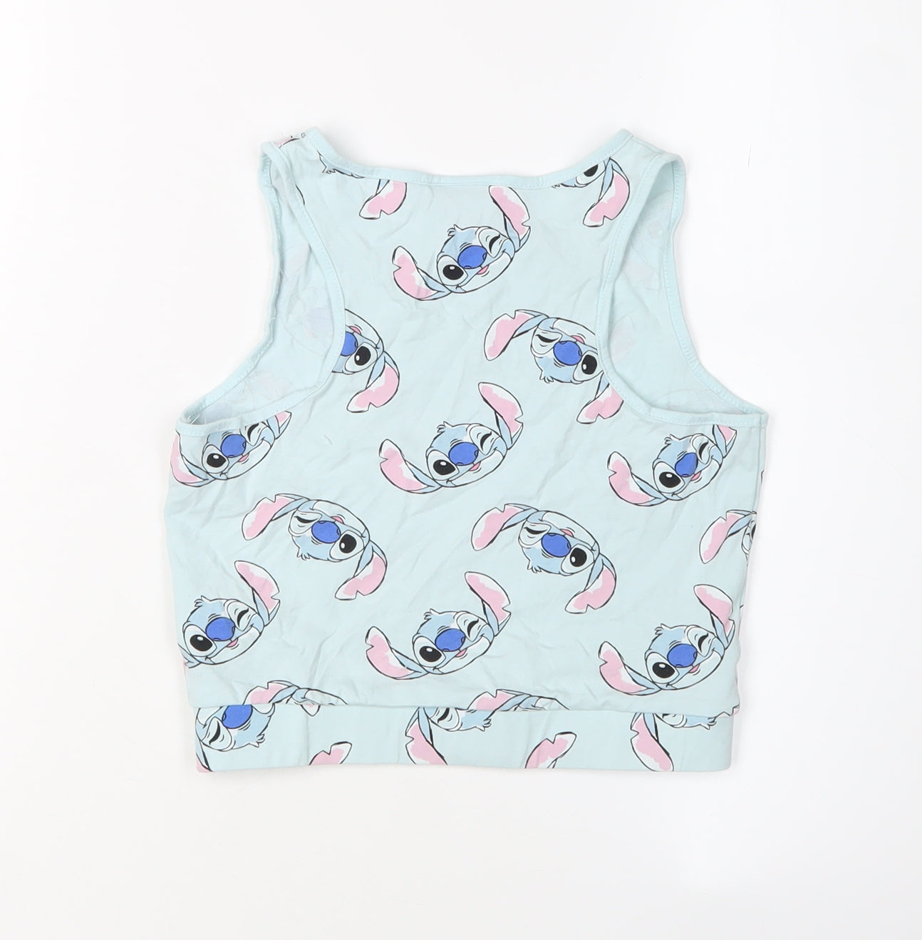 Disney Girls Blue Stitch Cropped Tank Top - 11-12 Years