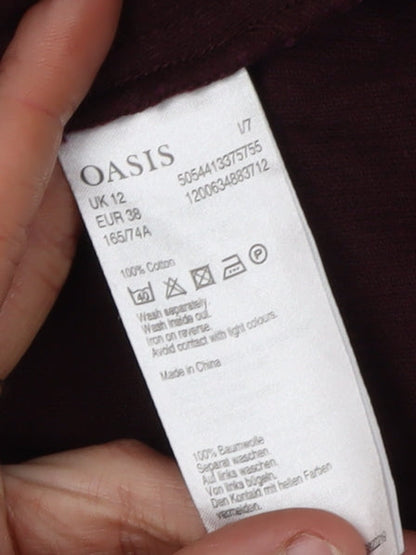 Oasis Women’s Brown Corduroy Skirt, Size 12, Casual