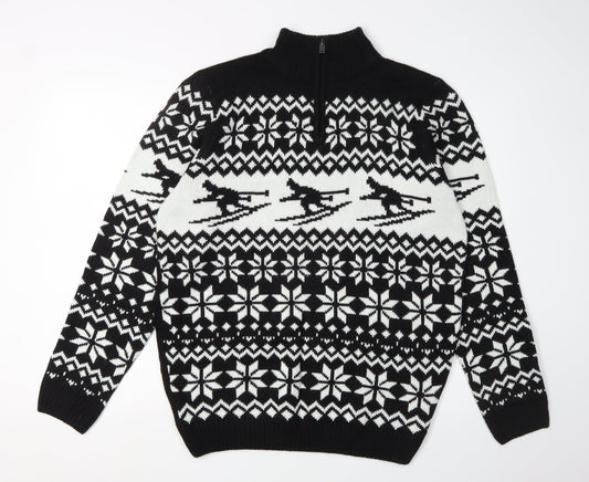 Livergy Men's Black Pullover Jumper M Ski-Ready