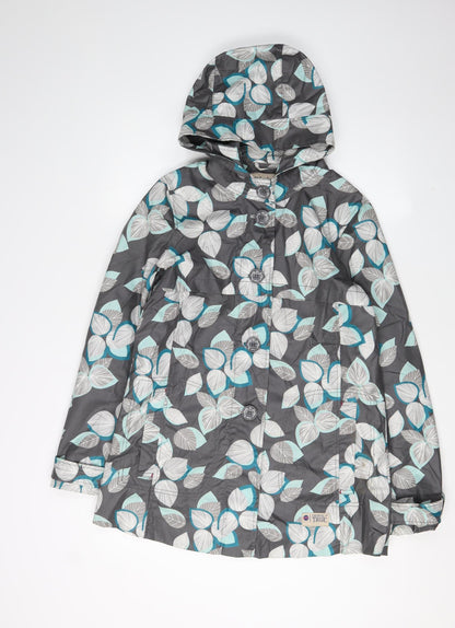 Mantaray Women's Grey Floral Rain Coat Size 12