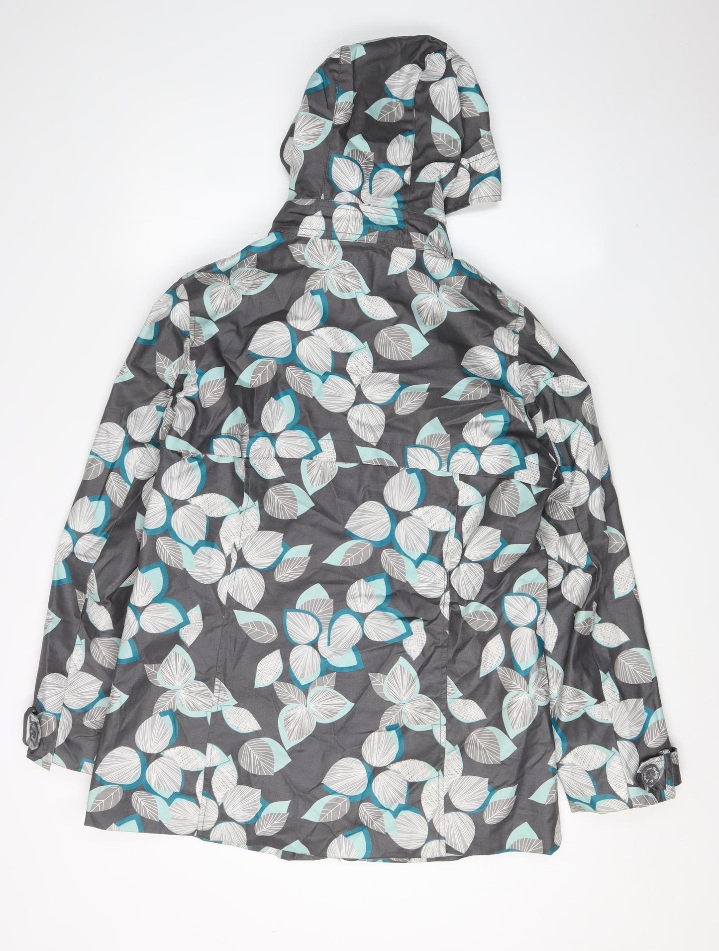 Mantaray Women's Grey Floral Rain Coat Size 12