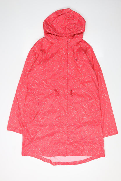 Lighthouse Women's Red Polka Dot Rain Coat, Size 16
