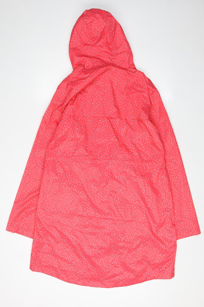 Lighthouse Women's Red Polka Dot Rain Coat, Size 16