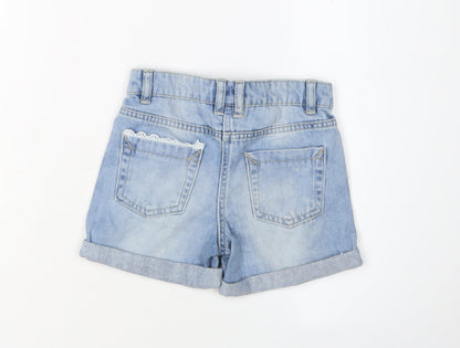 Next Girls Blue Denim Chino Shorts 3 Years
