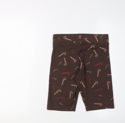 Nike Women's Brown Biker Shorts, Size S, Athletic Style