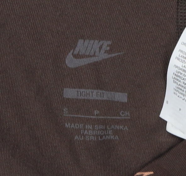 Nike Women's Brown Biker Shorts, Size S, Athletic Style