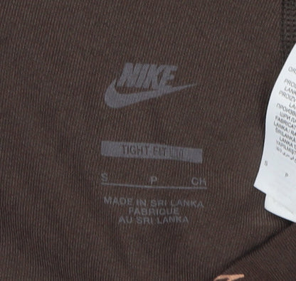 Nike Women's Brown Biker Shorts, Size S, Athletic Style