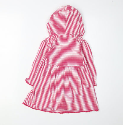 Blue Zoo Girls Striped Pink Hooded Dress, 3-4 Years