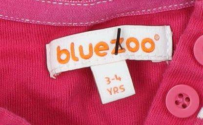 Blue Zoo Girls Striped Pink Hooded Dress, 3-4 Years