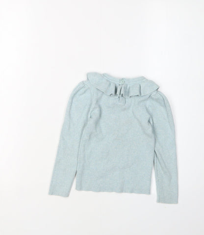 Next Girls Blue Ruffle Pullover Jumper 2-3 Years
