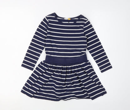 John Lewis Girls Blue Striped Skater Dress, 3 Years
