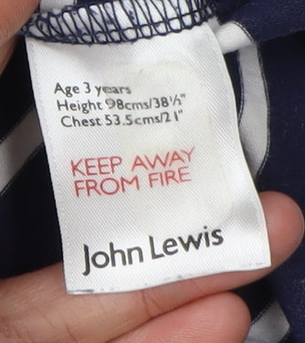 John Lewis Girls Blue Striped Skater Dress, 3 Years