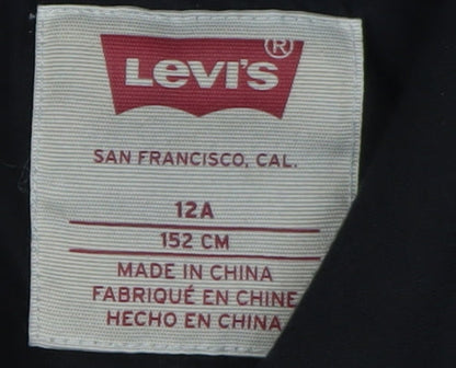 Levi's Boys Black Pullover Hoodie, Size 12, Logo Design