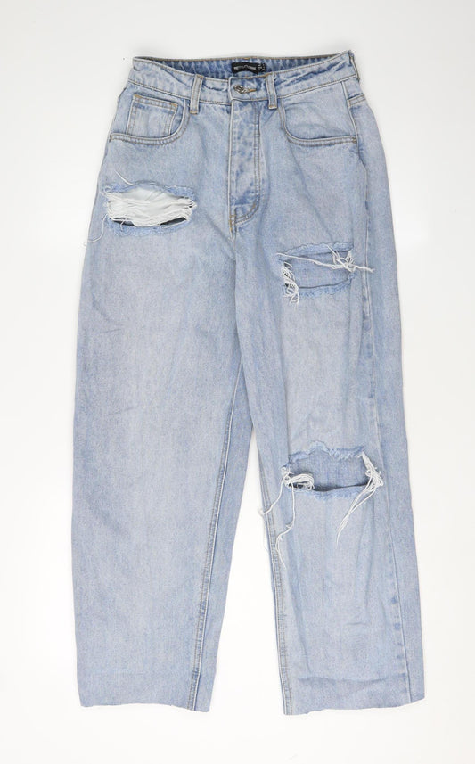 PrettyLittleThing Women's Blue Distressed Boyfriend Jeans