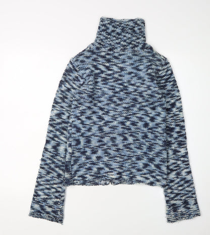 Hooch Women’s Blue Geometric Full Zip Knit Jumper