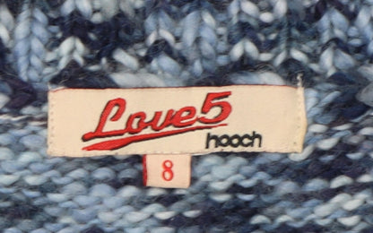 Hooch Women’s Blue Geometric Full Zip Knit Jumper
