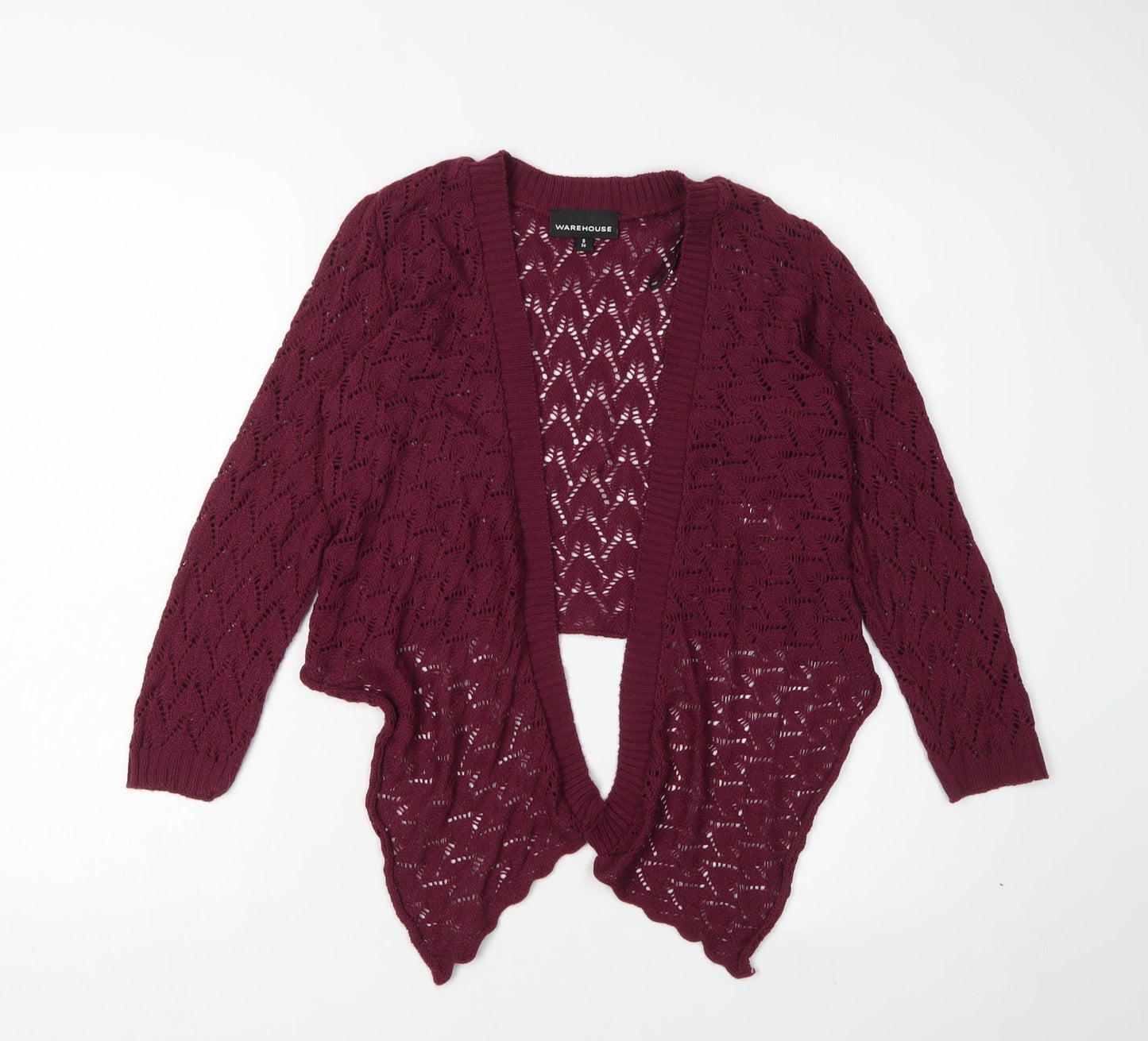 Womens UK Size 8 Warehouse Red Cardigan Jumper