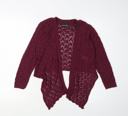 Womens UK Size 8 Warehouse Red Cardigan Jumper