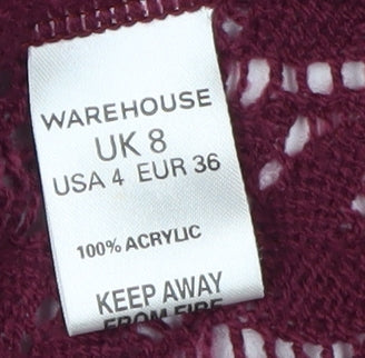 Womens UK Size 8 Warehouse Red Cardigan Jumper
