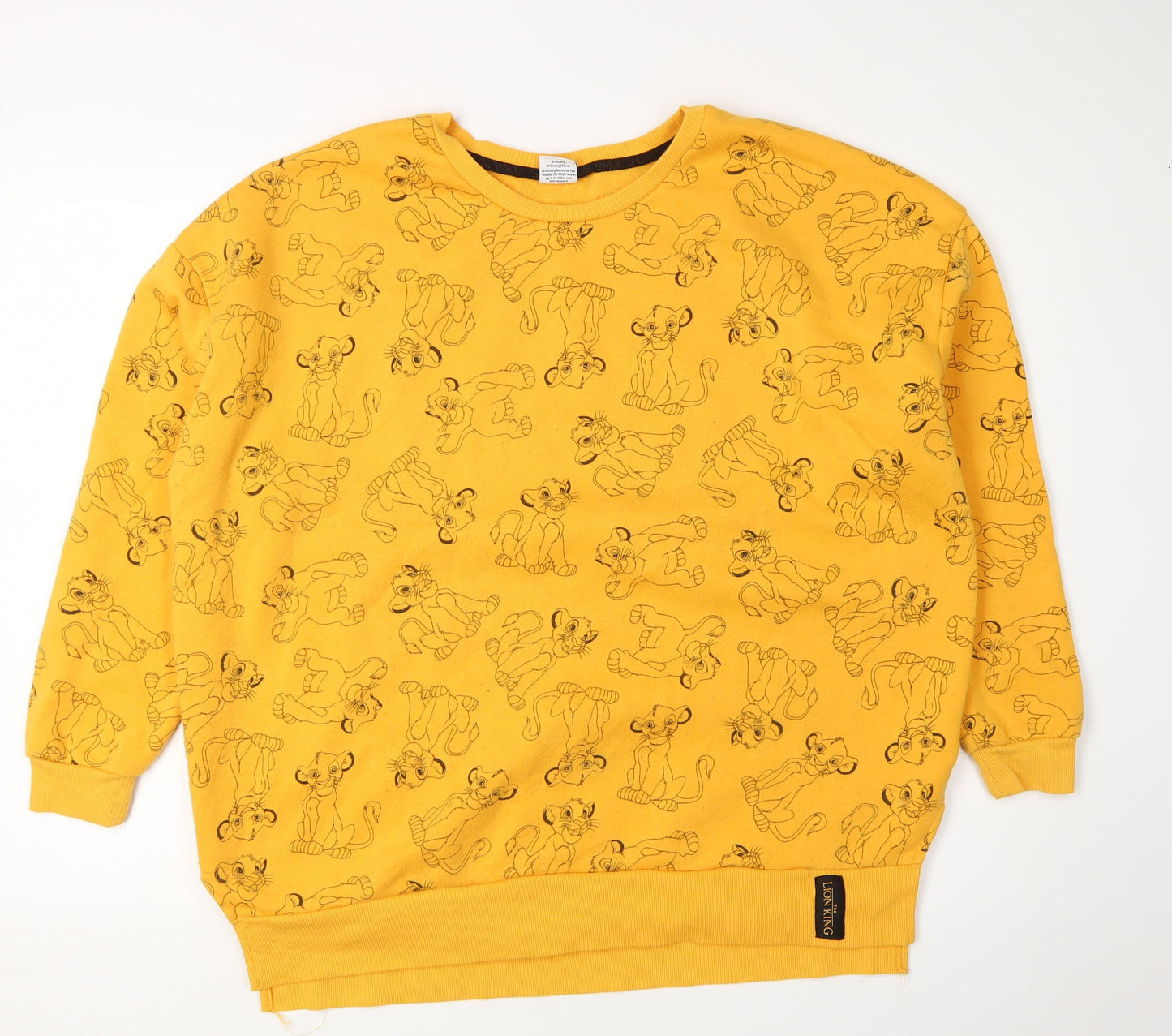 Womens UK Size L Disney Yellow Pullover Sweatshirt
