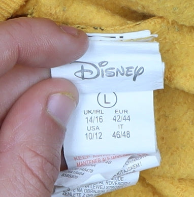 Womens UK Size L Disney Yellow Pullover Sweatshirt