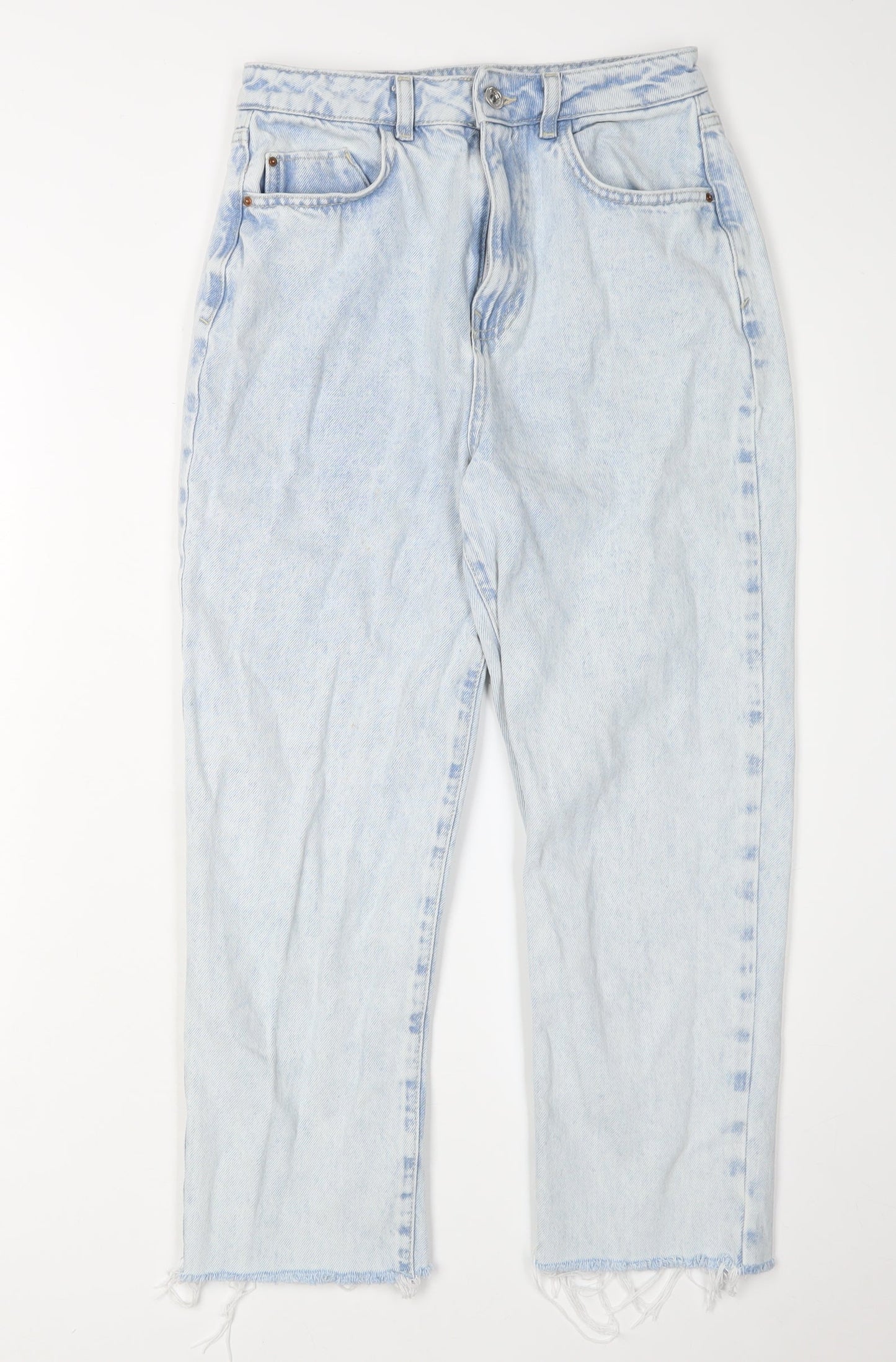 Zara Women's Blue Straight Jeans, Size 8