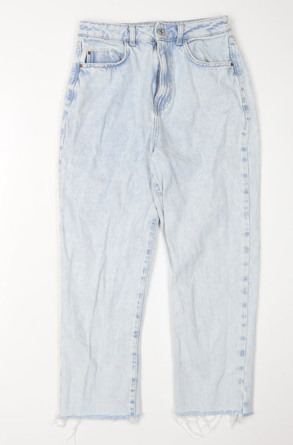 Zara Women's Blue Straight Jeans, Size 8