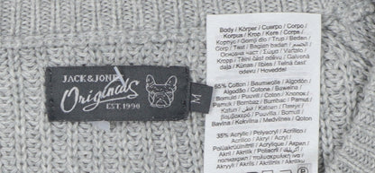 Jack & Jones Men's Grey Medium Crew Neck Pullover Jumper