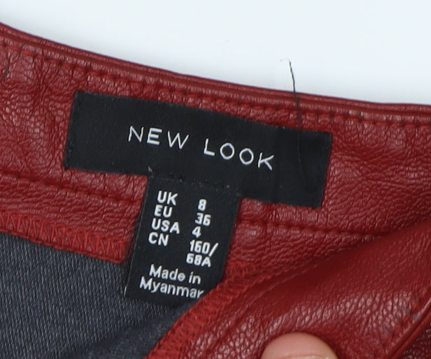 New Look Women's Red Pencil Skirt Size 8