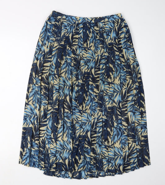 Eastex Women's Blue Pleated Midi Skirt Size 14