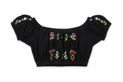Womens UK Size M Pins and Needles Black Cropped Blouse