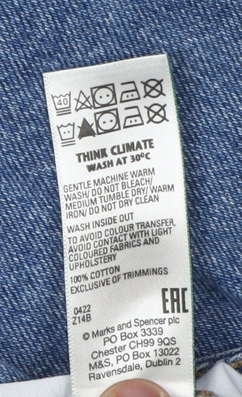 Marks and Spencer Girls Blue Straight Jeans Size 9-10 Years
