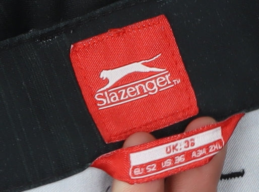 Slazenger Men's Black Check Athletic Shorts Size 36